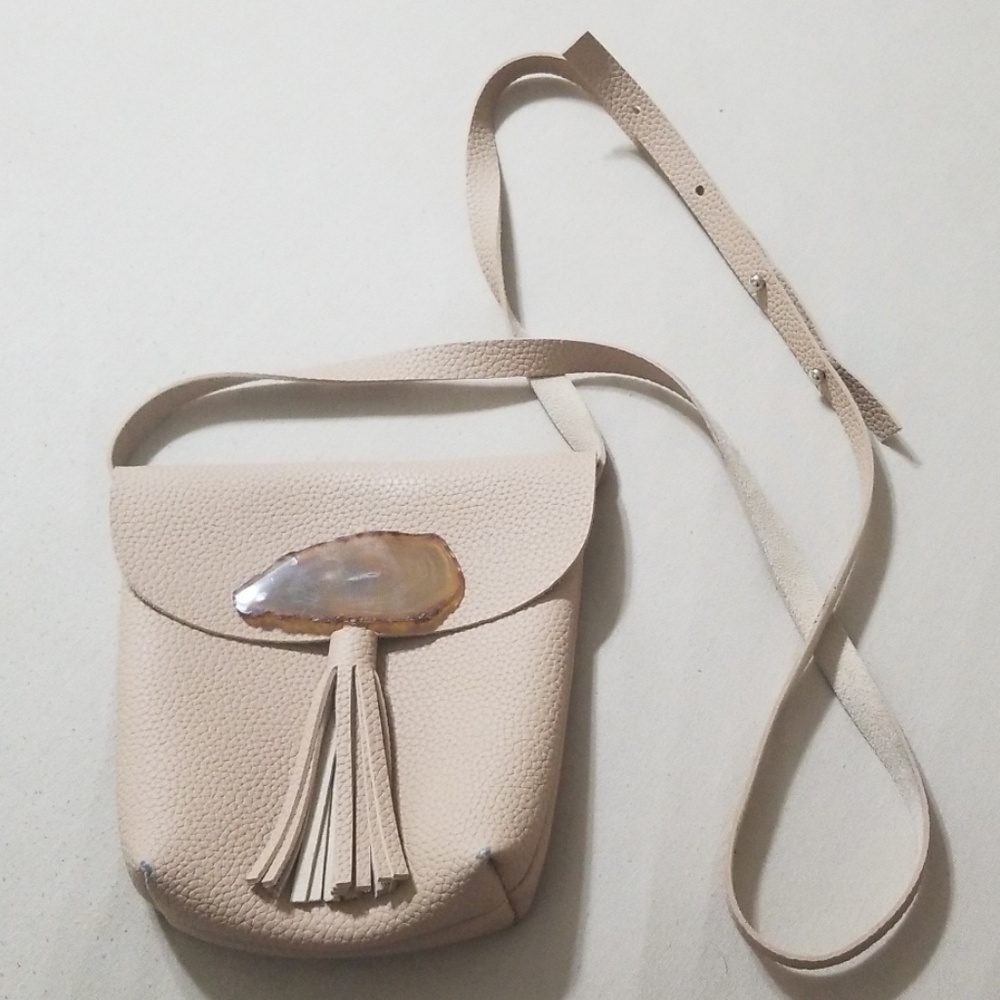 Faux leather shoulder bag